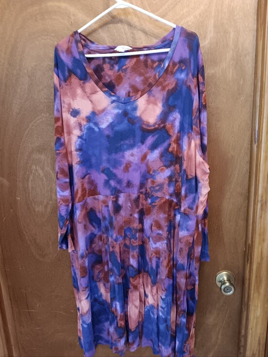 Terra & Sky Dresses & Skirts - Terra & Sky Purple and Rust Tie-Dye Dress